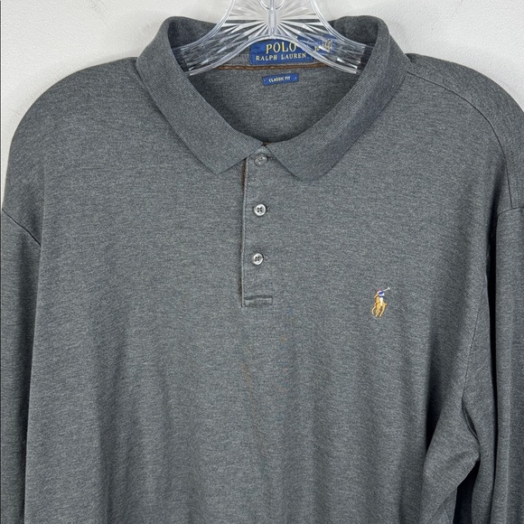 Polo Ralph Lauren Shirt Mens Extra Large XL Gray Classic Fit Polo Golf Preppy - Picture 2 of 7